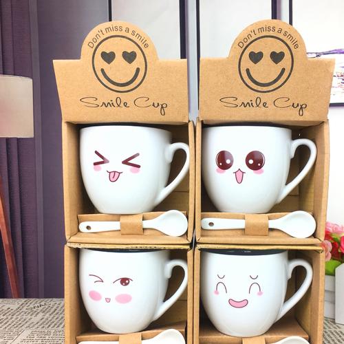 爆款陶瓷杯 創(chuàng)意卡通馬克杯 杯子定制logo 日用百貨 廣告促銷禮品圖片